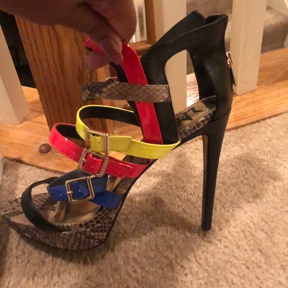 Multicolored Sandals With Platform Heel - image 3